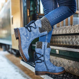 Niulatu Women Winter Mid-Calf Boots Flock Winter Shoes Ladies Fashion Snow Boots Shoes Thigh High Suede Warm Botas Zapatos De Mujer DJSE