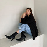 Niulatu Women Ankle Boots Woman Thin High Heel Fashion Pointed Toe Zipper Winter Women's Shoes Leather White Short Booties 2025 DJSE