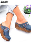 Niulatu Women Sandals Summer Platform Shoes For Woman High Heel Sandals Summer Shoes Sewing Retro Toeless Sandalia DJSE