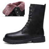 Niulatu Tactical Ankle Boots Men Outdoor Leather Winter Fur Warm Man Boots Us Army Hunting Boots For Men Shoes Casual Black Bot DJSE