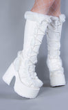 Niulatu Brand Goth Platform Chunky High Heels Fur Short Plush women's Boots Cosplay Winter Stylish Punk Snowboots Shoes Woman DJSE