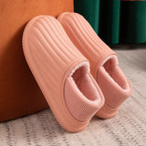 Niulatu Waterproof Non-Slip Home Slippers Men Cotton Shoe EVA Slippers Winter Warm Indoor Ladies Soft Couples Platform Shoes Zapatos DJSE