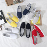 Niulatu 42 Women Sneakers Slip on Shoes Woman Flats Canvas Loafers Candy Color Casual Shoes Female White Shoes zapatos mujer89 DJSE