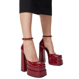 Niulatu New Brand Sexy Platform Punps Women's Sandals Thick High-Heeled Party Shoes Diamond Wedding Black Big Size Zapatos Mujer DJSE
