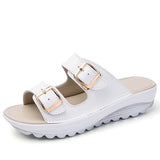 Niulatu Womens Sandals Summer Beach Shoes Women Slipper Plus Size Buckle Slide Sandals Comfort Thick Sole Slippers Wedge DJSE