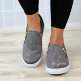Niulatu Women Shoes Crystal Slip On Flat Loafers Zipper Embossed leather Ladies Autumn Glitter Platform Fashion Female Moccasins DJSE
