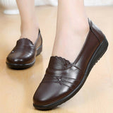 Niulatu Women Genuine Leather Flats Casual Shoes Female Leather Shoes Size 35-42 Solid Black Flats Woman Autumn Shoes 2025 DJSE