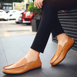 Niulatu Mens Shoes Casual Luxury Brand Summer Men Loafers Genuine Leather Moccasins Light Breathable Slip on Boat Shoes JKPUDUN DJSE