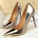 Niulatu Shoes Woman Pumps Patent Leather High Heels Shoes Women Basic Pump Wedding Shoes Female Stiletto Women Heel Plus Size 43 DJSE