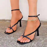 Niulatu Summer 2025 women's sexy bomb square toe High heeled shoes Toe clamping Stiletto high heels Plus Size DJSE