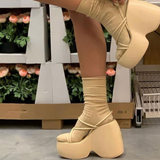 Niulatu Woman Shoes Sandals 2025 Summer Platform Brand Design Woman Sexy Sandals Shoes Wedges High Heels DJSE