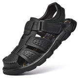 Niulatu Classic Men Sandals Summer Outdoor Walking Men Sneakers Breathable Men Sandals Genuine Leather Casual Shoes Men DJSE