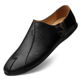 Niulatu Leather Men Casual Shoes Luxury Brand 2025 Mens Loafers Moccasins Breathable Slip on Lazy Driving Shoes Plus Size DJSE