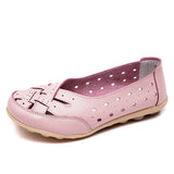 Niulatu Women Flats Genuine Leather Women Shoes With Low Heels Loafers Slip On Flat Shoes Soft Women's Flat Shoes Walking Driving Shoe DJSE