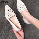 Niulatu Mid Heel Casual Shoes for Women Heels Wedding Hollow Out Black Square Heel Formal Shoes Work Lady Fall Zapatilla Mujer DJSE