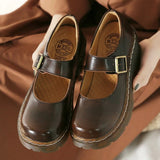 Niulatu literary Retro Women's Shoes Thick Bottom Mori Girl Japanese Mary Jane Single Shoes College Style DJSE
