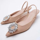 Niulatu Women's Pumps Fashion Pointed Slingback Female Stiletto Elegant Colorful Shallow Mouth Ladies Prom Shoes DJSE