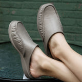 Niulatu Men Loafers Slip On Casual Walking Shoes Designer Men Half Slippers Comfortable Soft Slippers Size DJSE