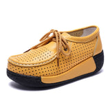 Niulatu Women Casual Shoes Genuine Leather Holes Platform Women Sneakers Shoes Cutout Suede Slip On Shoes Woman WSH3351 DJSE