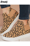 Niulatu Women's Shoes 2025 Trendy Leopard Non Slip Lazy Shoes Plus Size Flats Women Elastic Band Casual Shoes Loafers Zapatos De Mujer DJSE