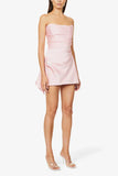 Niulatu Sheath Strapless Pink Short Tight Homecoming Dresses With Ruffles HZ1110