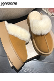 Niulatu Women's Boots Wool Anti-skid Snow Boot Women's Mini Short Boots Warm Winter Thickened Women's Shoes Botas Mujer Ladies DJSE