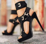 Niulatu Women Platform Sandals Open Toe Pink High Heels Shoes Stilettos Sexy Stiletto Shoe Heel Buckle Sandal Black Pumps DJSE
