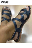 Niulatu Women Sandals Rome Shoes 2025 Summer New Rome Flats Slippers Beach Sport Casual Ladies Shoes Soft Mujer Slides Bohemian Zapatos DJSE