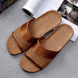 Niulatu Breathable Straw Mat Slipper Women Indoor Shoes Anti-slip Open Toe Lovers Home Floor Slides Female Linen Slippers DX423 DJSE