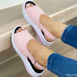 Niulatu Women Shoes Summer 2025 Breathable Wedges Sneakers Shoes Women Plus Size Shoes Women Trainers Flat Vulcanize Shoes Sport Sandals DJSE