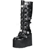 Niulatu Platform Punk Buckle High Wedges Motorcycle Boots For Women Thick Bottom Zip Cosplay Goth Black women's Shoes DJSE