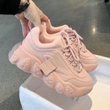 Niulatu New White Sneakers Women Fashion Comfortable Platform Vulcanize Shoes Lace Up Flats Casual Ladies Footwear Summer Basket DJSE