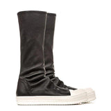 Niulatu boots women flat platform patchwork runway autumn winter shoes thigh high boots elastic long booties 2025 casual DJSE