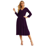 Niulatu Chiffon Bridesmaid Dress V-Back Waist Belt Formal Prom Gown Mother of The Bride Wedding HZ1007