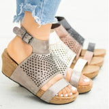 Niulatu 35-43 2025 New Low Heel Sandals Large Size Women's Shoes Single Shoes Wedge Sandals Low To Help Buckle Sandals Casual DJSE