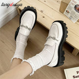Niulatu Women Lolita Mary Jane loafers Shoes For Woman Spring Platform shoes Ladies Loafers Vintage Soft Slip On Chain 2025 DJSE