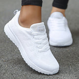 Niulatu Women Casual Shoes Fashion Breathable Walking Mesh Flat Shoes Sneakers Women 2025 Gym Vulcanized Shoes White Female Footwear DJSE