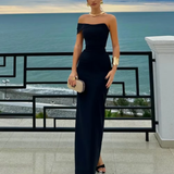 Niulatu Sheath Off The Shoulder Black Long Prom Dresses Party Dress SD1329