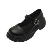 Niulatu Women Platform Flat Oxford Shoes Black Lace Up Leather Casual Round Toe Spring Autumn Shoes Heighten Waterproof Shoes Plus Siz DJSE