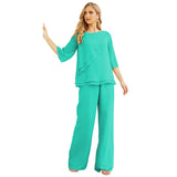 Niulatu Chiffon Mother of The Bride Dress Plus Size Pant Suits Ruffle HZ1007