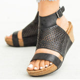 Niulatu 35-43 2025 New Low Heel Sandals Large Size Women's Shoes Single Shoes Wedge Sandals Low To Help Buckle Sandals Casual DJSE