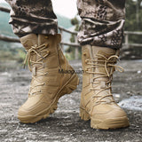 Niulatu Men Military Tactical Men's Boots Special Force PU Leather Waterproof Desert Combat Ankle Boot Army Work Men Shoes EVA DJSE