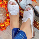 Niulatu Women Shoes Sandals Bowknot Sandals Woman Hollow Out Women Shoe Slip On Women Sandals Slipper Plus Size Zapatillas Mujer DJSE
