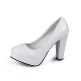 Niulatu Women High Heel Pumps Thick Heel Pumps Round Toe Pump Sexy Footwear Wedding heels Spring Leather Shoes Woman 2025 new DJSE