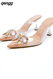 Niulatu High Heels Woman Summer Transparent Sandals High Heel Shoes Elegant Party Pumps Female Sexy Heeled Sandal DJSE