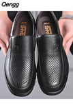 Niulatu Men's Genuine Leather Shoes 38-46 Head Leather Soft Anti-slip Rubber Loafers Shoes Man Casual Real Leather Shoes DJSE