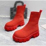 Niulatu Women's Socks Boots Slip-on Knitted Autumn Platform Ankle Boots for Women 2025 New Fashion Ladies Shoes Short Boot Female DJSE