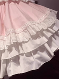 Niulatu Ball Gown Square Neckline Floral Lace Party Dresses Pink Birthday Outfits With Bowknots SD455