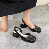 Niulatu Elegant Women Sandals Fashion Ladies Elastic Band Flat Heel Mule Shallow Slingback Party Dress Shoes Sandalias Mujer DJSE