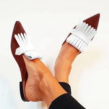 Niulatu Flat Heels Women Shoes Spring Autumn Pointed Toe Slides Mules Shoes Fashion Big Size Female Low Heels Sandals Slippers DJSE